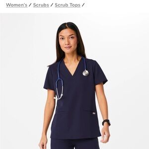 Navy Figs Scrub Top